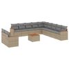 vidaXL Set Divano da Giardino 12 pz con Cuscini Beige Misto Polyrattan