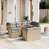 vidaXL Set Divano da Giardino 9 pz con Cuscini Beige in Polyrattan