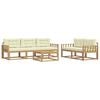 vidaXL Set di divani da esterno 6 pz Bianco e Crema
