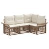 vidaXL Set Divano da Giardino 4 pz Beige polyrattan