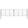 vidaXL Cancello da Giardino in Acciaio Zincato 400x100 cm Argento