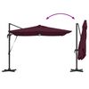 vidaXL Parasol Roma Rosso 286 x 285 x 270 cm Alluminio e Poliestere