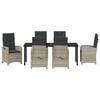 vidaXL Set da Pranzo per Giardino 7 pcs Grigio chiaro polyrattan