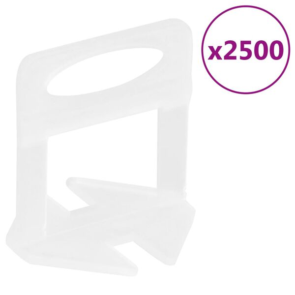 vidaXL Clip di Livellamento per Piastrelle 2500 pz 2 mm