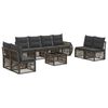 vidaXL Set Divano da Giardino 9 pcs Grigio e Grigio Scuro polyrattan