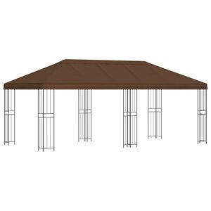 vidaXL Gazebo da giardino 6 x 3 m Marrone Poliestere e Acciaio 190 gsm
