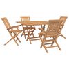 vidaXL Set da Giardino 5 pz Marrone Legno di teak solido