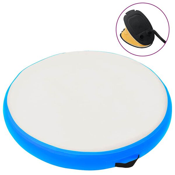 vidaXL Tappetino Ginnastica Gonfiabile con Pompa 100x100x10cm PVC Blu