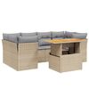 vidaXL Set Divani da Giardino 7 pz con Cuscini Beige in Polyrattan