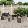 vidaXL Set Divano da Giardino con cuscino 9 pcs Grigio Poly Rattan