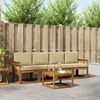 vidaXL Set di divani da esterno con cuscino 5 pcs Naturale e Beige