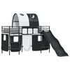 vidaXL Letto a castello per bambini con tende Nero 75 x 190 cm Metallo