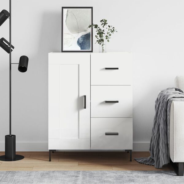 vidaXL Credenza Bianca 69,5x34x90 cm in Legno Multistrato