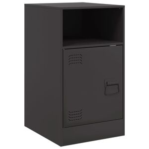 vidaXL Comodino Nero 34,5x39x62 cm in Acciaio