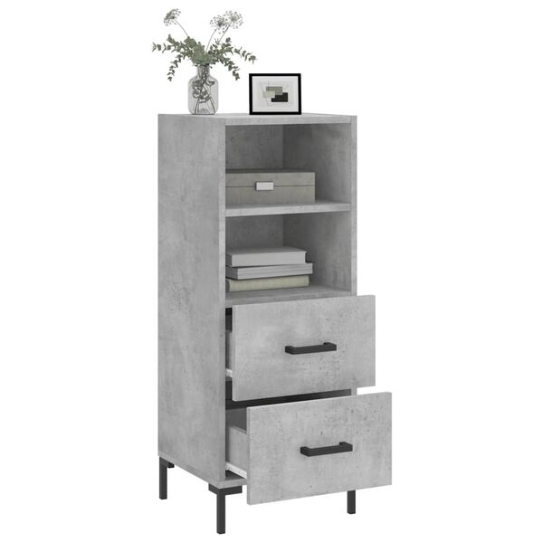 vidaXL Credenza Grigio Cemento 34,5x34x90 cm in Legno Multistrato
