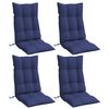 vidaXL Cuscini Sedia con Schienale Alto 4 pz Blu Marino Tessuto Oxford