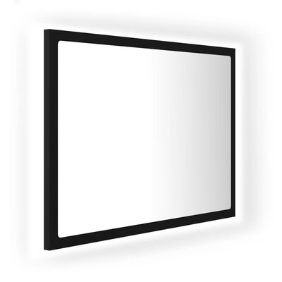 vidaXL Specchio da Bagno a LED Nero 60x8,5x37 cm in Acrilico