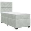 vidaXL Letto box spring con materasso Grigio Chiaro Singolo Velluto