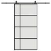 vidaXL Porta Scorrevole con Ferramenta Nera 102,5x205 cm in Vetro ESG