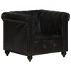 vidaXL Poltrona Chesterfield Nera in Vera Pelle