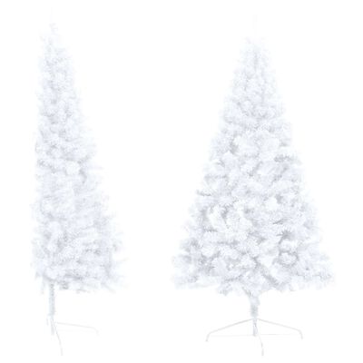 vidaXL Albero Natale Metà Preilluminato con Supporto Bianco 150 cm PVC