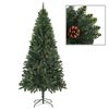 vidaXL Albero di Natale Preilluminato con Pigne Verde 210 cm