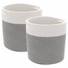 vidaXL Cestini Portaoggetti 2pz Grigio e Bianco &Oslash;28x28 cm in Cotone