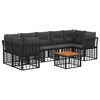 vidaXL Set di divani da esterno 8 pz Nero e Grigio scuro polyrattan