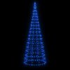 vidaXL Albero di Natale a LED su Asta della Bandiera 550 LED Blu 300cm