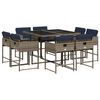 vidaXL Set da pranzo da giardino da 9 pz con Cuscini in Polyrattan Grigio