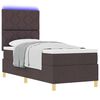 vidaXL Letto a Sorgente LED Marrone Scuro 80 x 200 cm Tessuto