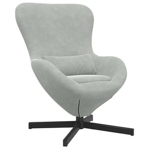 vidaXL Poltrona uovo Grigio chiaro 63 x 73 x 90 cm Velluto