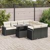 vidaXL Set Divani da Giardino 9 pz con Cuscini Nero in Polyrattan
