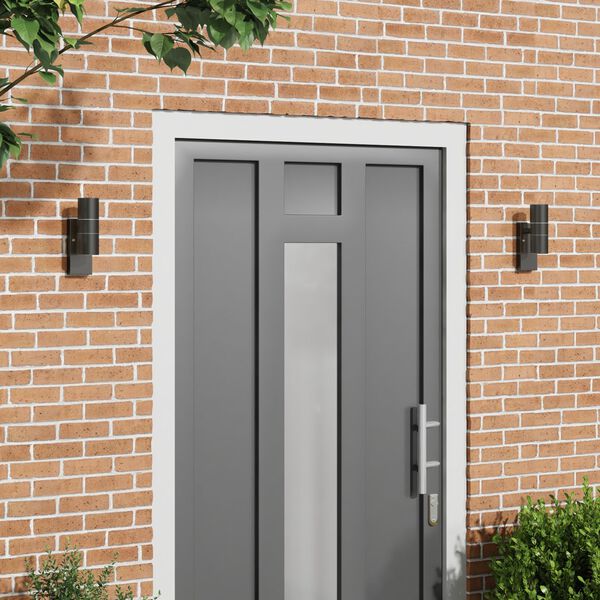 vidaXL Lampade da Parete Esterne 2 pcs Nero 7 x 10 x 22 cm