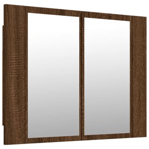 vidaXL Mobile Specchio LED Rovere Marrone 60x12x45cm Legno Multistrato