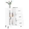vidaXL Credenza 69,5x34x90 cm in Legno Multistrato Bianco Lucido
