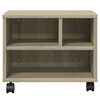 vidaXL Supporto per Stampante con Ruote Rovere Sonoma 41x32x34,5 cm
