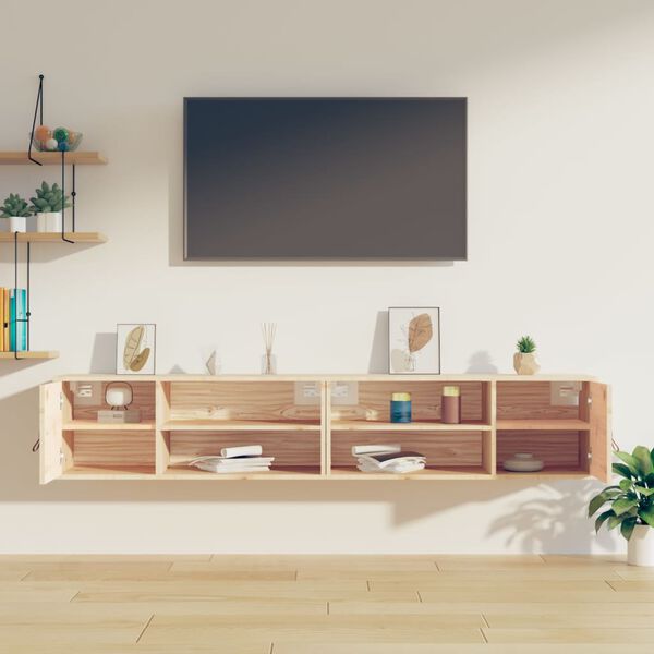 vidaXL Pensili 2 pz 80x30x30 cm in Legno Massello di Pino