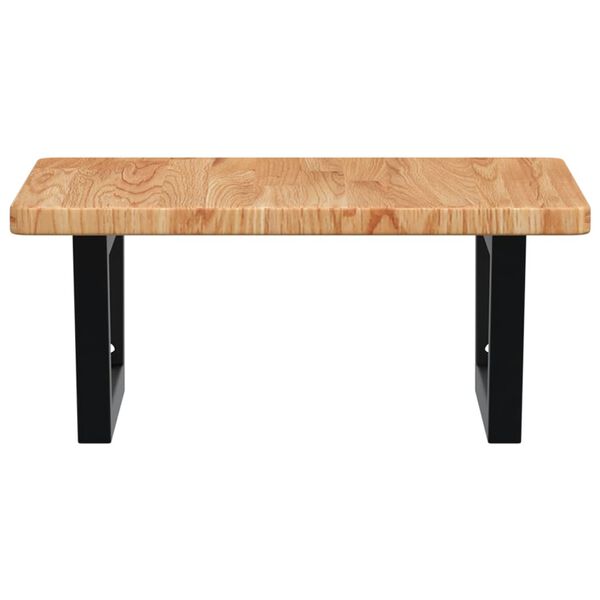 vidaXL Ripiano a Parete per Lavabo in Acciaio e Massello di Rovere