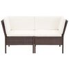 vidaXL Set Divani da Giardino 6 pz con Cuscini in Polyrattan Marrone