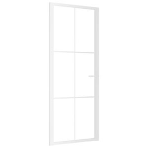vidaXL Porta Interna 83x201,5 cm Bianca in Vetro ESG e Alluminio