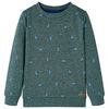 vidaXL Felpa da Bambino Verde Scuro M&eacute;lange 104