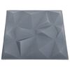 vidaXL Pannelli Murali 3D 12 pz 50x50 cm Grigi a Diamante 3 m²