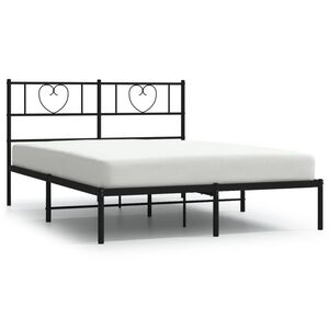 vidaXL Giroletto con Testiera in Metallo Nero 120x200 cm