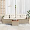 vidaXL Set Divano da Giardino 5 pcs Beige e Crema polyrattan