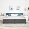 vidaXL Letto a molle con materasso Grigio scuro 200 x 200 cm Tessuto