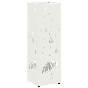 vidaXL Stand per Ombrelli da Pioggia Bianco 15,5 x 15,5 x 49 cm
