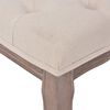 vidaXL Panca in Legno Massello e Lino 110x38x48 cm Bianco Crema