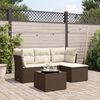 vidaXL Set Divano da Giardino 5 pz con Cuscini Marrone in Polyrattan