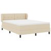 vidaXL Letto a molle con materasso Crema 140 x 200 cm Tessuto